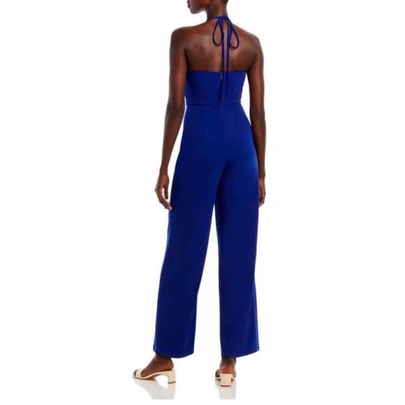 Aqua Halter Wide Leg Jumpsuit - Picture 4 of 7